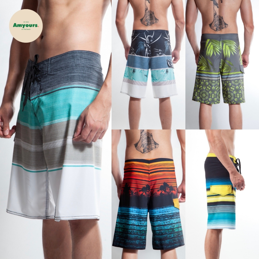 กางเกงเซิร์ฟชาย รุ่น Men's board short เนื้อผ้านุ่ม ยืดหยุ่น แห้งไว ใส่ว่ายน้ำ ใส่เล่นเซิร์ฟบอร์ด มี 5 ลาย