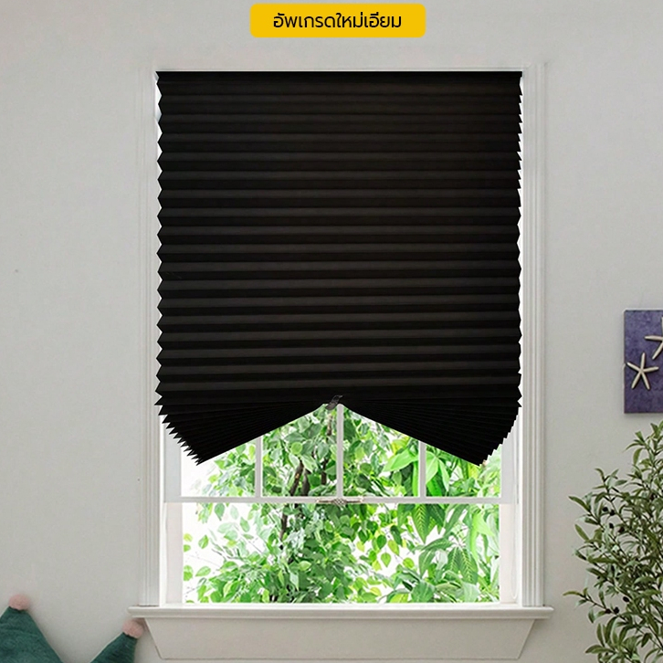 ม่านม้วน/มู่ลี่หน้าต่าง พร้อมใช้ ไม่ต้องเจาะ ผ้าใส่ แผ่นพับ ตกแต่งบ้านสวยงาม แข็งแรง นานใช้