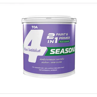 TOA 4seasons 2in1 สีทาบ้าน ผสมรองพื้นในตัว โฟร์ซีซั่นส์ ภายนอก และภายใน ชนิดกึ่งเงา ขนาด9ลิตร