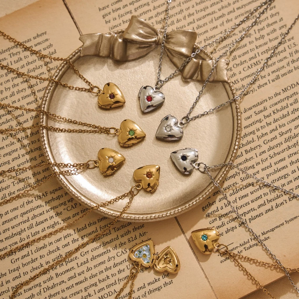 (พร้อมส่งวันถัดไป) earika.earrings - victorian heart locket สร้อยคอจี้หัวใจล็อกเกต วัสดุstainless steel ใส่อาบน้ำได้
