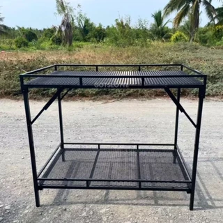 โต๊ะวางสินค้า วางแคคตัส ขนาดก. 60×100×80 cm. มีคอกกันตกรอบตัวทั้ง 2ชั้น ทนแดดฝน น้ำหนักเบา (pre-order)