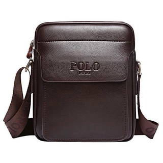 กระเป๋าสะพายข้างผู้ชาย POLO รุ่นเกรดพรีเมียม ไซส์ใหญ่ มีช่องใส่ของเยอะ พร้อมถุงผ้า ส่งจากไทย หนังPU (PLหนังพาดไหล่)