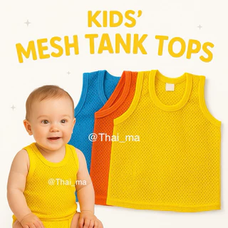 เสื้อกล้ามมีรู พร้อมส่ง 🚨 (แพ็ค 6,12ตัว) หลากหลายสี คละสี สำหรับเด็กแรกเกิด - 8 ปี