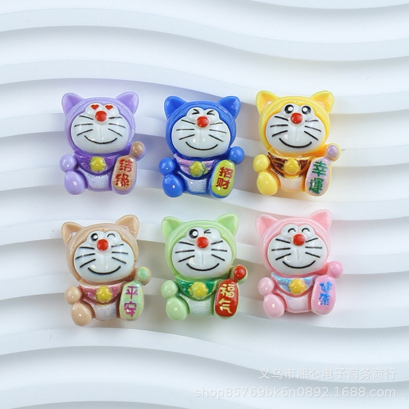 🇹🇭 เรซิ่น โดเรม่อน 6ชิ้น/เซ็ท อะไหล่ตกแต่ง diy ติดหลังโทรศัพท์ กิ๊บติดผม รองเท้า crocs งานDIY ราคาถูก Shopee Lazada