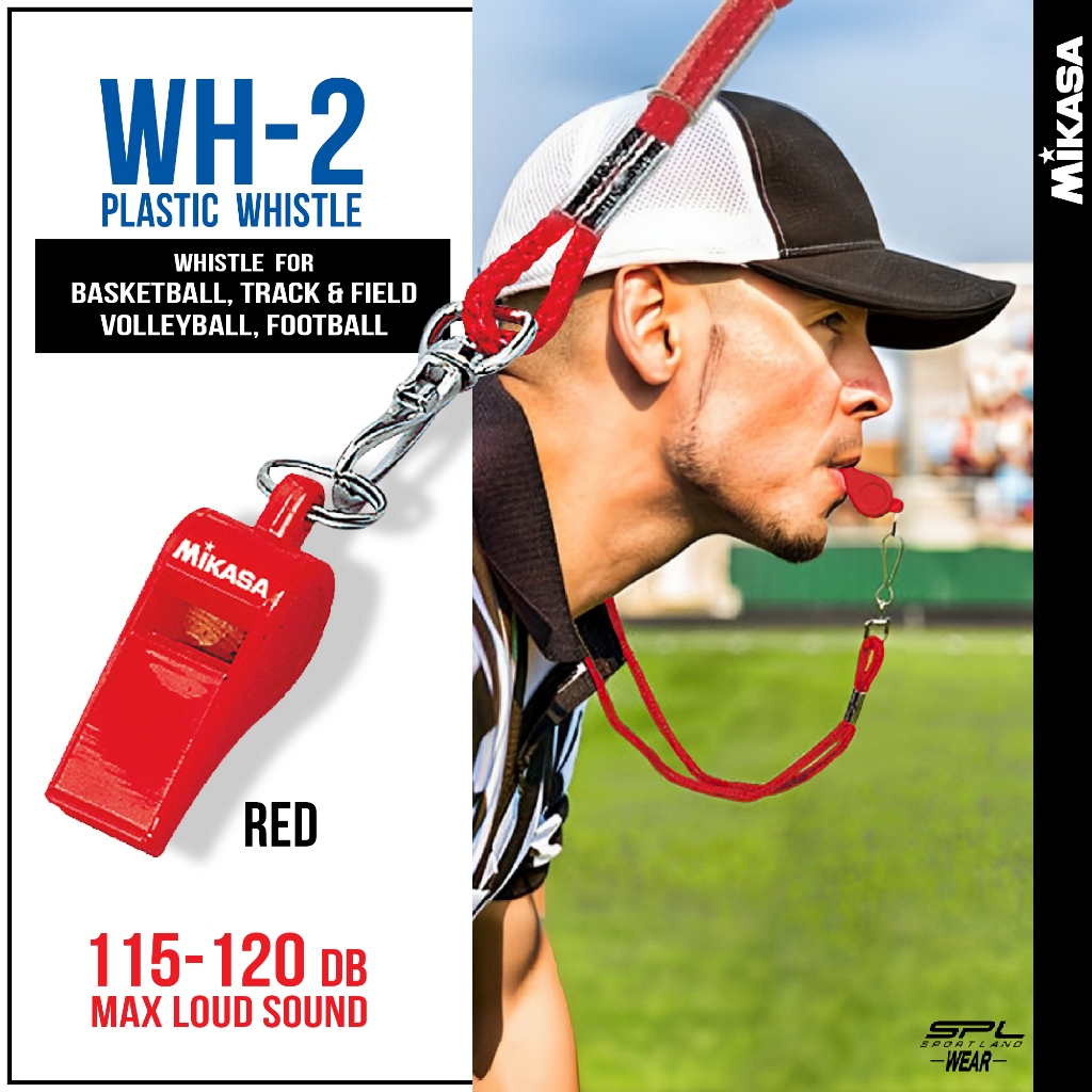 MIKASA มิกาซ่า นกหวีด สีแดง Whistle Plastic WH-2R (165)