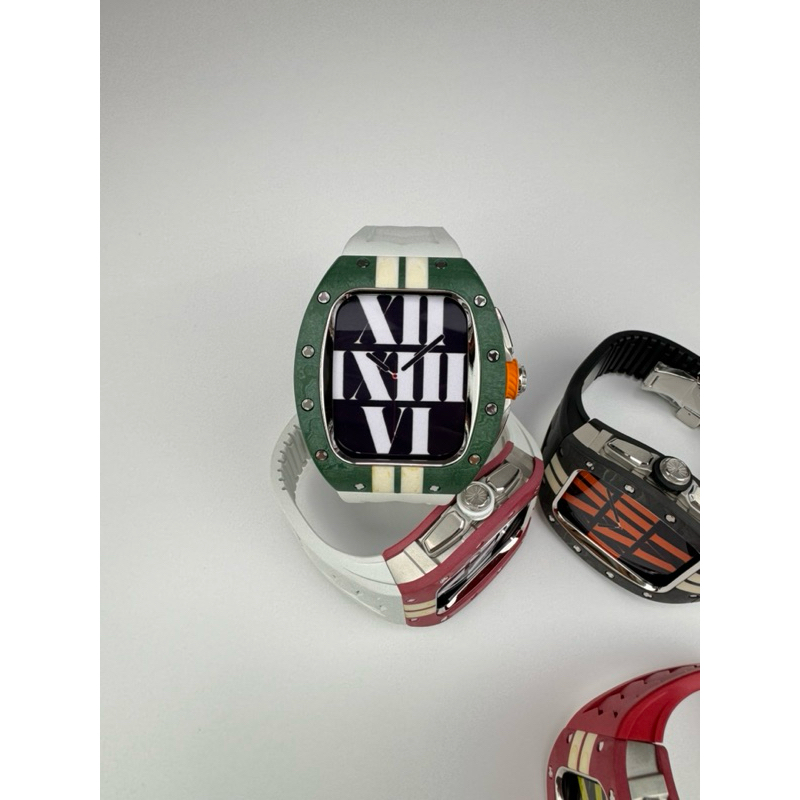 RICHMAN case carbon MIDLINE สำหรับ Apple watch series4-9,se,se2 ขนาด 44,45mm carbon fiber/Titanium