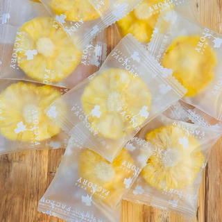 100 กรัม สับปะรดภูแลอบแห้ง 100% 齋·حلال สูตรน้ำตาลน้อย ผลไม้อบแห้ง/สับปะรด