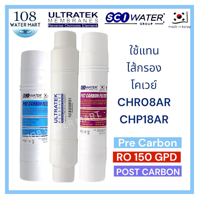 ชุดไส้กรอง 3 ชิ้น RO 80GPD FT Korea SCI water อาร์โอ ใช้แทนไส้กรอง Coway CHR08AR CHR03AR/L CHP18AR - รูปที่ 7