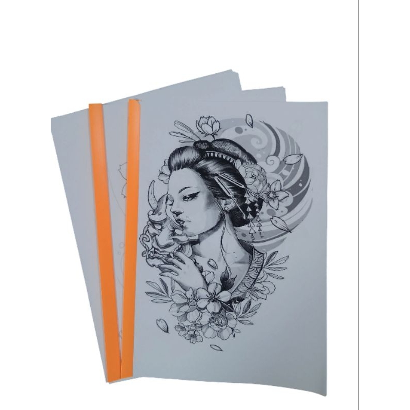 แบบสักลายเกอิชาคละลาย 50 แผ่น