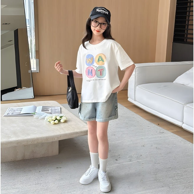 (จัดส่งตลอด 24 ชั่วโมง)KIDS PRINCESS มาใหม่เด็กแขนสั้นเสื้อยืดฤดูร้อนการ์ตูนพิมพ์รอบคอผ้าฝ้ายด้านบน D62 - รูปที่ 4