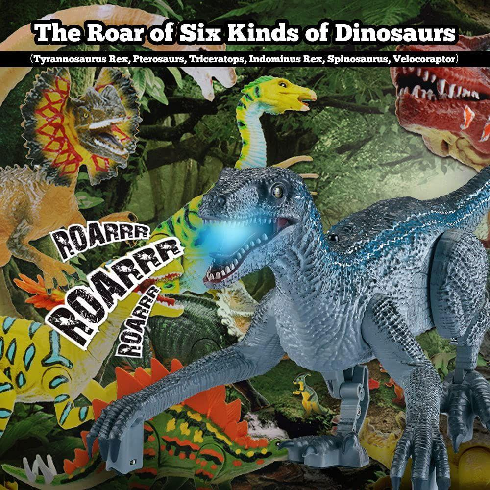 ของเล่นเด็ก ไดโนเสาร์ไฟฟ้า เวโลซิแรปเตอร์ บังคับวิทยุ จำลองการเดินได้ ไดโนเสาร์ไฟฟ้า ของขวัญ ปริศนา