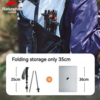 Naturehike ไม้เท้าเดินป่า คาร์บอนไฟเบอร์ พับ 5 ท่อน อัลตร้าไลท์ อลูมิเนียมอัลลอย เดินป่า แคมปิ้ง