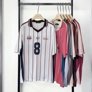 Atipashop - JERSEY OVERSIZE T-SHIRT เสื้อยืด คอปก ทรงโอเวอร์ไซส์ คอวี ทรงสปอร์ต