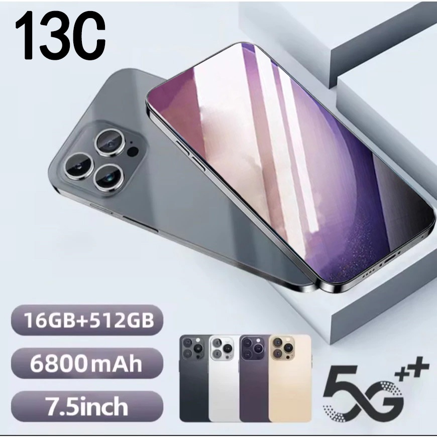 สมาร์ทโฟน 13C 7.5 นิ้ว 16GB+512GB 6800mAh android 5G wifi โทรศัพท์เกมมิ่ง รับประกัน 1 ปี COD