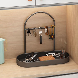 ชั้นวางเครื่องประดับ ต่างหู สร้อยคอ กุญแจ แบบไม้ พร้อมกล่องเ…