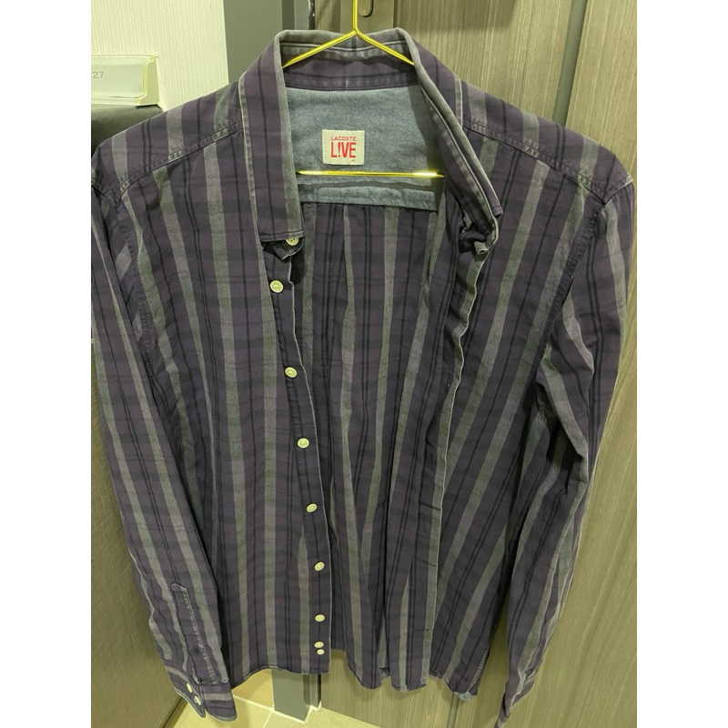 เสื้อเชิ้ตแบรนด์Lacosteเสื้อผู้ชายมือ2สภาพใช้งาน
