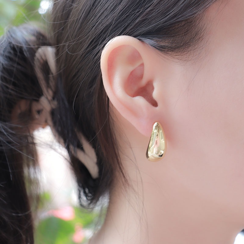 Hot ต่างหูทอง earring ตุ้มหูห่วง รูปร่างหยดน้ำ ต่างหูห่วง หรูหรา jewelry accessories เครื่องประดับแฟชั่น  92.5%เข็มเงิน - รูปที่ 7