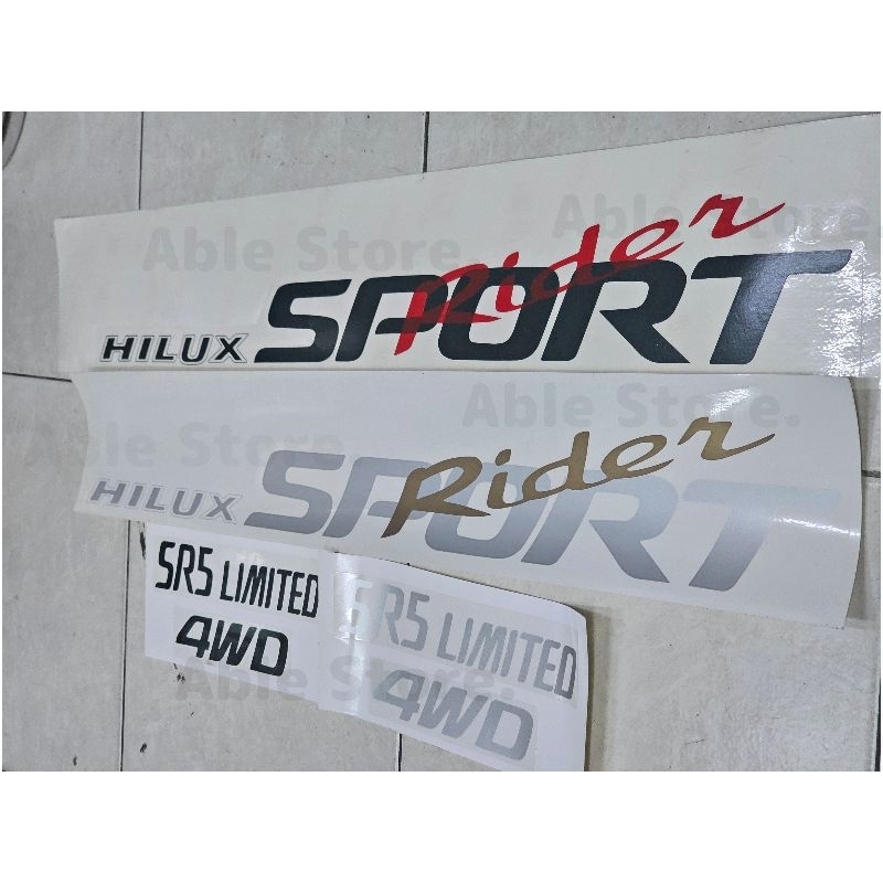 สติ๊กเกอร์สกรีน HILUX SPORT Rider / SR5 สำหรับติดข้างประตูและฝาครอบยางอะไหล่ รถTOYOTA SPORT RIDER