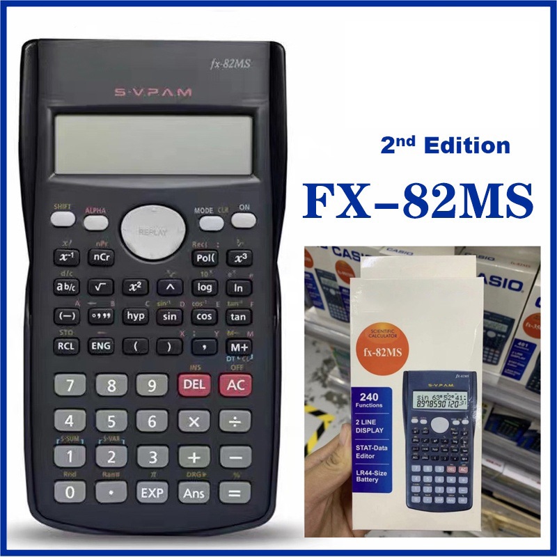 FX-82MS เครื่องคิดเลขนักเรียนมัธยมศึกษาตอนต้น เครื่องคิดเลขฟังก์ชันทางวิทยาศาสตร์ คอมพิวเตอร์ทดสอบ