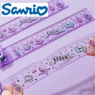 ไม้บรรทัด 15 ซม.ลาย Sanrio ลิขสิทธิ์แท้ หัวหมุนได้ 360 องศา รุ่น YZ9763 ลายคุโรมิ Kuromi ผสมกากเพชร