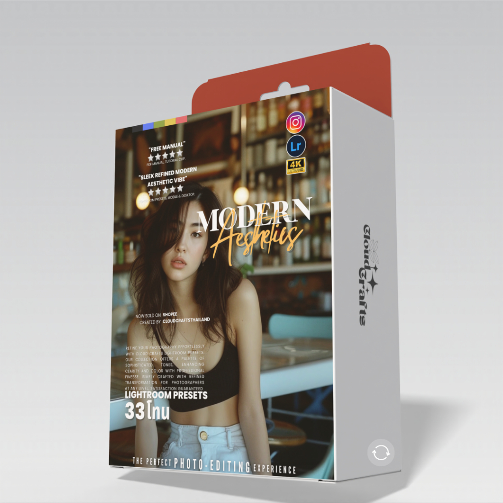 Modern Aesthetics | 33โทน | ฟิลเตอร์แต่งภาพพรีเมี่ยม | Lightroom | Pro-Grade Edits | Crafted By Clou