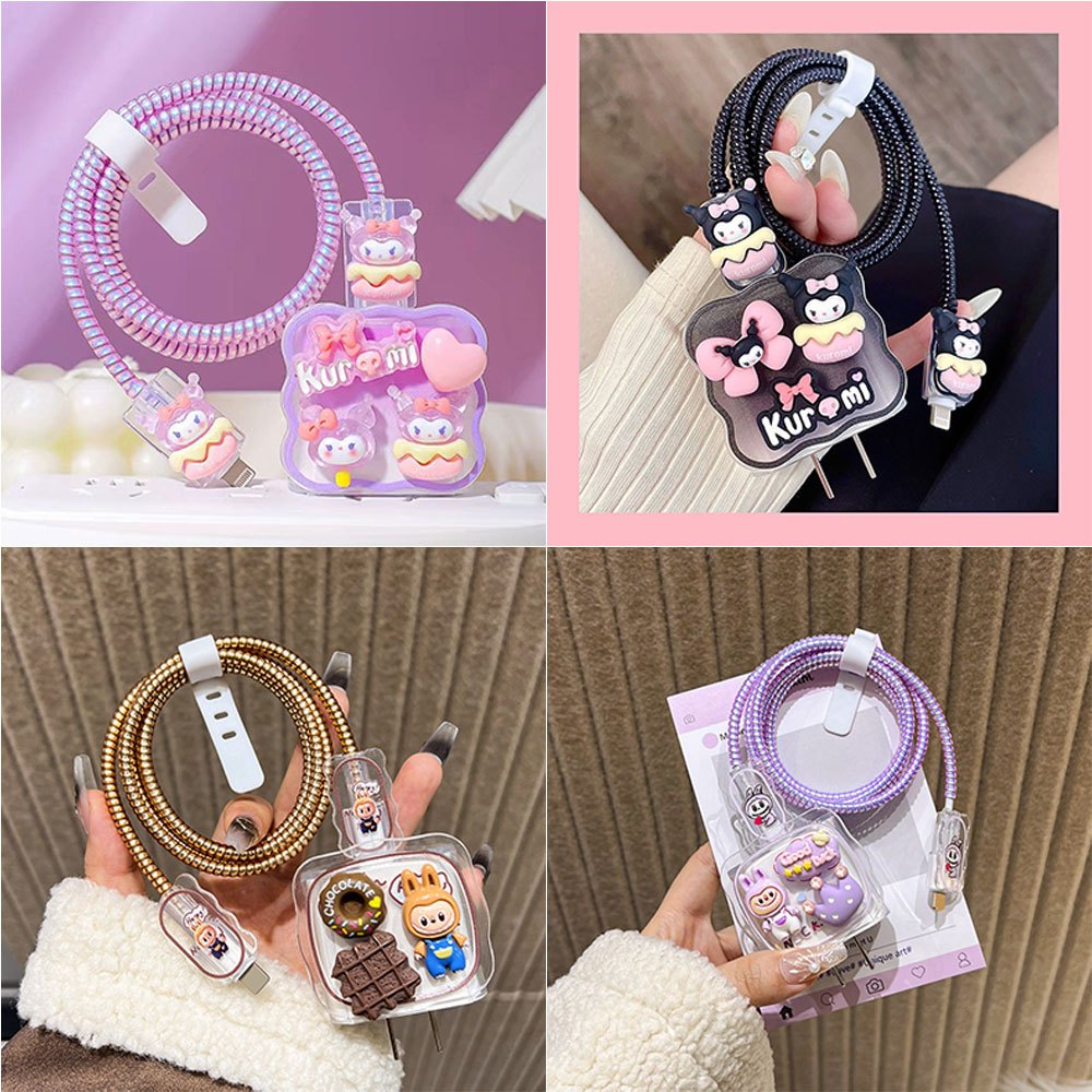 เคสเปลี่ยนได้ For iPhone 18/20w 11 13 16 Pro Max 14 15 12 ปลอกหุ้มสายชาร์จการ์ตูนป้องกัน