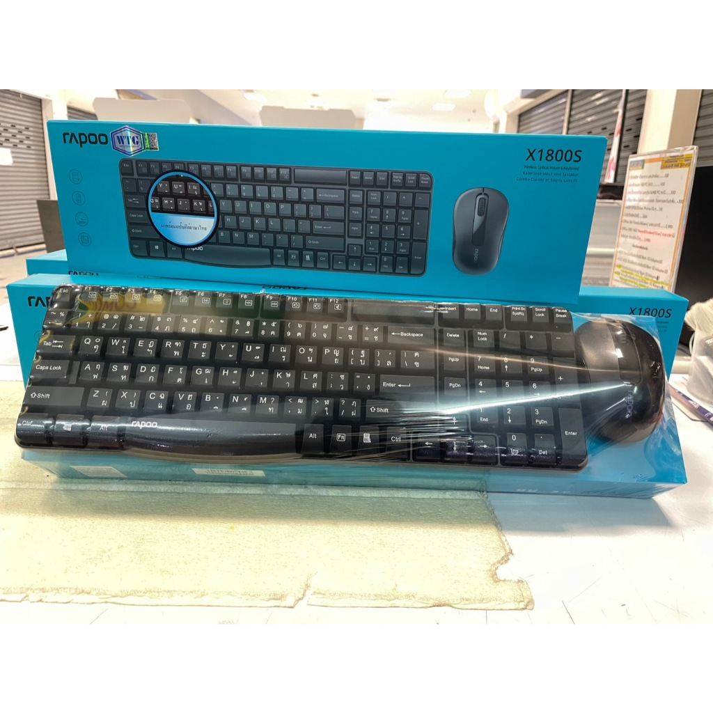 คีย์บอร์ดและเมาส์ไร้สาย Rapoo รุ่น X1800S สีดำ