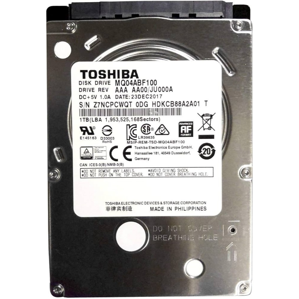 MQ04ABF100 Toshiba 1TB/1000GB 5400rpm Sata 7mm 2.5in Hard Drive 128mb, 6 Gbit/s,Mechanical Hard Disk
