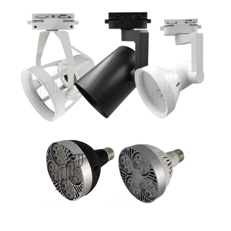หลอดพาร์ 30 LED PAR30 40W 45W โคมไฟแทรคไลท์ โคมไฟเข้าราง แสงขวา วอร์ม 4000K อลูมิเนียม+PC