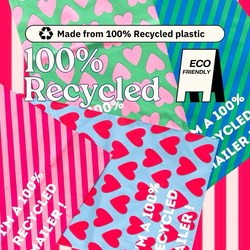 (50 ซอง|แพค) ซองพัสดุ ซองไปรษณีย์พลาสติกรีไซเคิล I'm 100% Recycled Mailer
