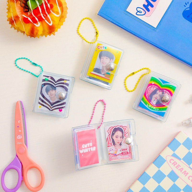 <พร้อมส่ง> อัลบั้มพวงกุญแจ 16ช่อง อัลบั้มจิ๋ว สั่งทำรูป โซ่ไข่ปลา Pendant-Photo Album พกพาสะดวก รูปภาพ ของขวัญ