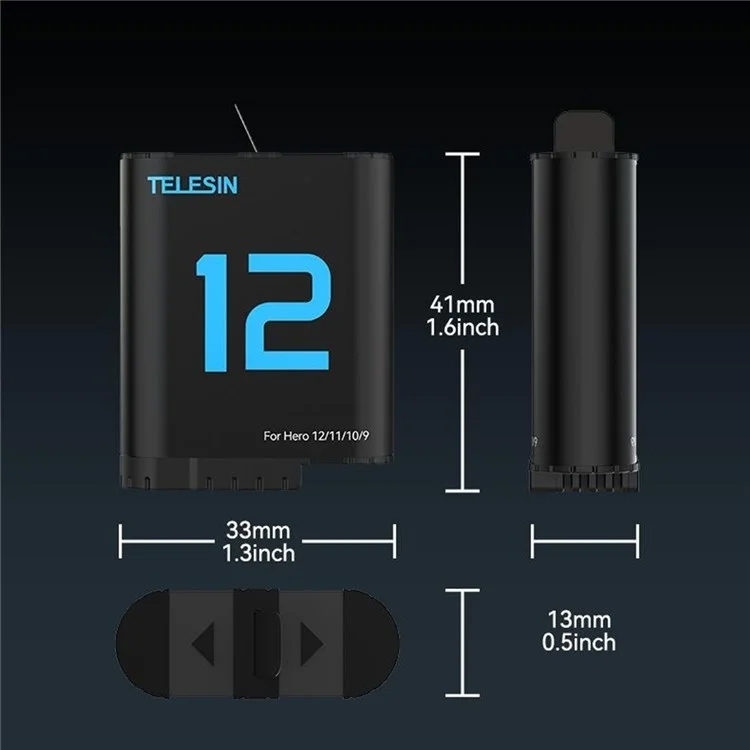 GoPro 12 / 11 / 10 / 9 Telesin Battery แบตเตอรี่ โกโปร 10 / 9 แบตกล้อง แบต โกโปร Battery รับประกัน 1 ปี