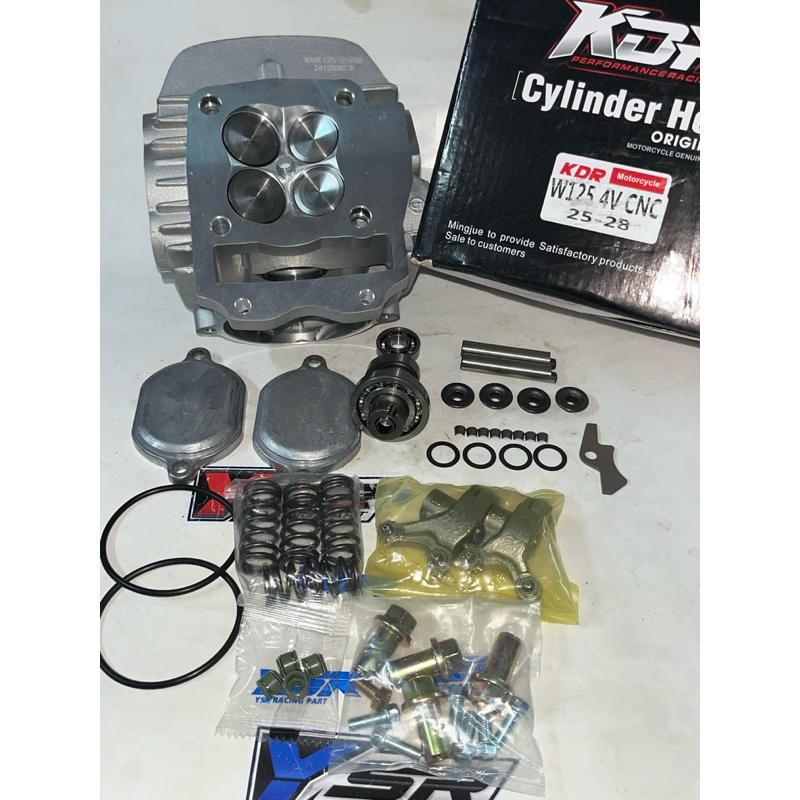 ฝา 4 วาว wave 125 KDR วาล์ว25-28ลูก70++พอตCNC อุปกรณ์ครบชุดตามภาพ