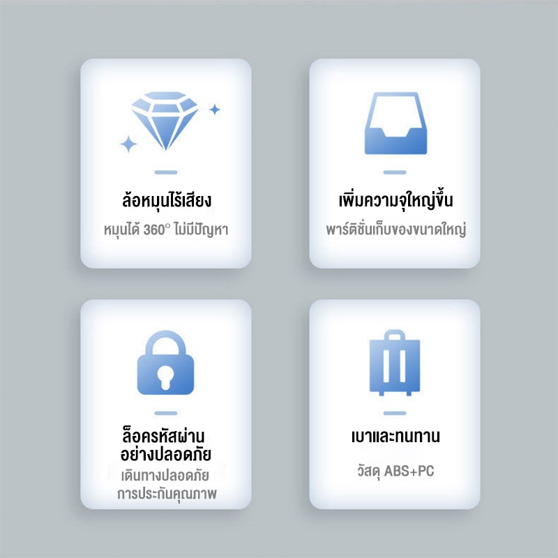 กระเป๋าลาก  20 นิ้ว กระเป๋าเดินทาง suitcase 24 นิ้ว วัสดุABS+PC แข็งแร luggage ล้อหมุน360องศา