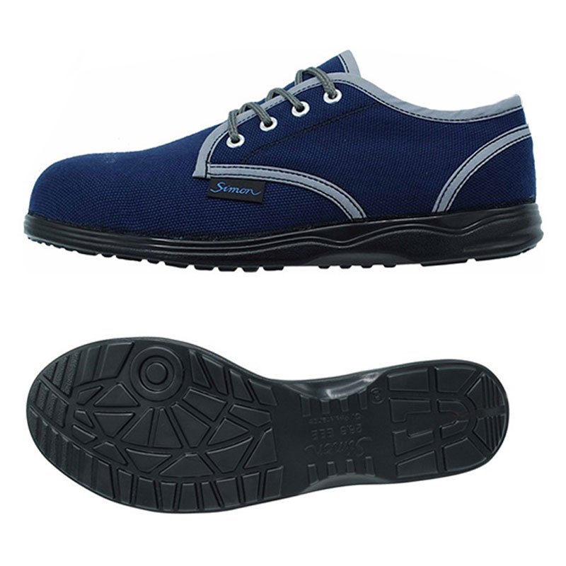 SIMON SA11C รองเท้าเซฟตี้หัวเหล็ก ผ้าใบสีน้ำเงิน | กันลื่น | ป้องกันแรงกระแทก | สัมผัสน้ำมัน