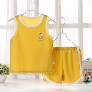 ชุดเซทเด็ก เสื้อกล้ามและกางเกงสั้น เนื้อผ้าคุณภาพ ใส่ไม่ร้อน สีพื้น พร้อมส่ง #11809