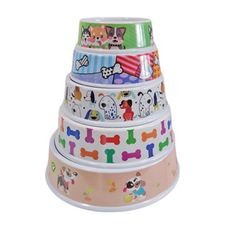 ชามเมลามิน ชามข้าวสัตว์เลี้ยง (คละลาย)