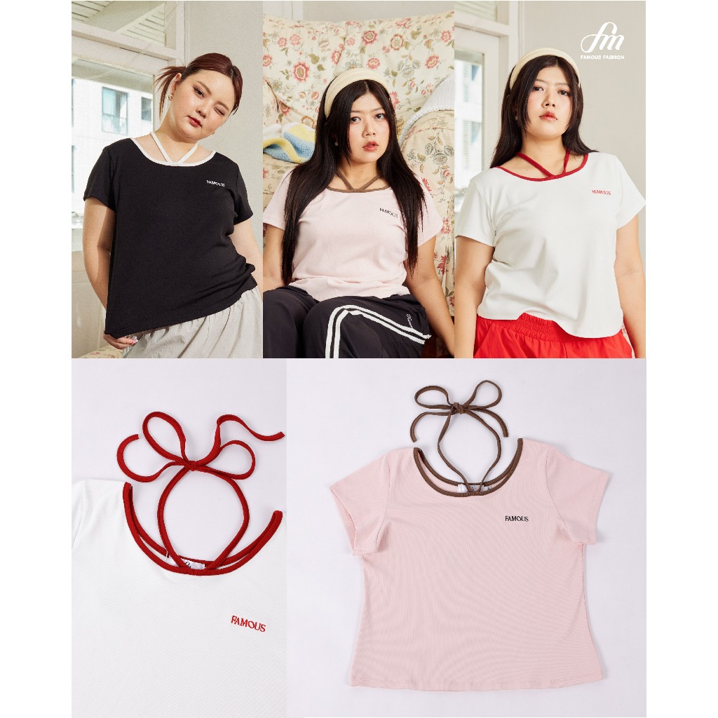 Halter Basic Tee เสื้อยืดผูกคอ #FMBL-F2T445 #COE #SM25
