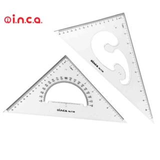 INCA ชุดไม้ฉากสามเหลี่ยม 2 ชิ้น ขนาด 10" (T-25) และขนาด 12" (T-30) "TRIANGLE RULER SET" (ราคาต่อ 1 ชุด มี 2 ชิ้น)