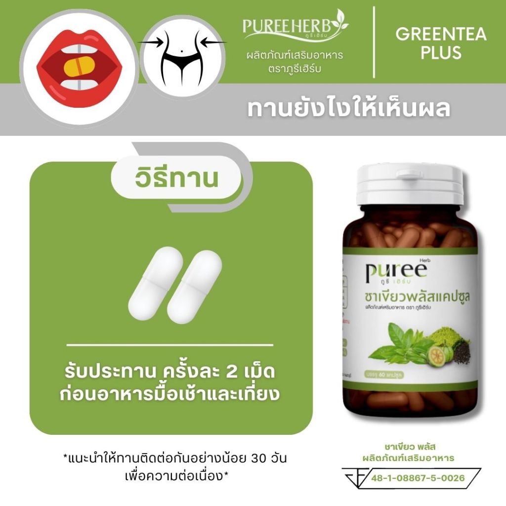 (ซื้อ 2 แถม 1) ชาเขียวพลัสแคปซูล ตราภูรีเฮิร์บ (ร้านเจ้าของแบรนด์) ราคา ถูกที่สุด ดีลบีเคเค แกลเลอรีภาพที่ 2