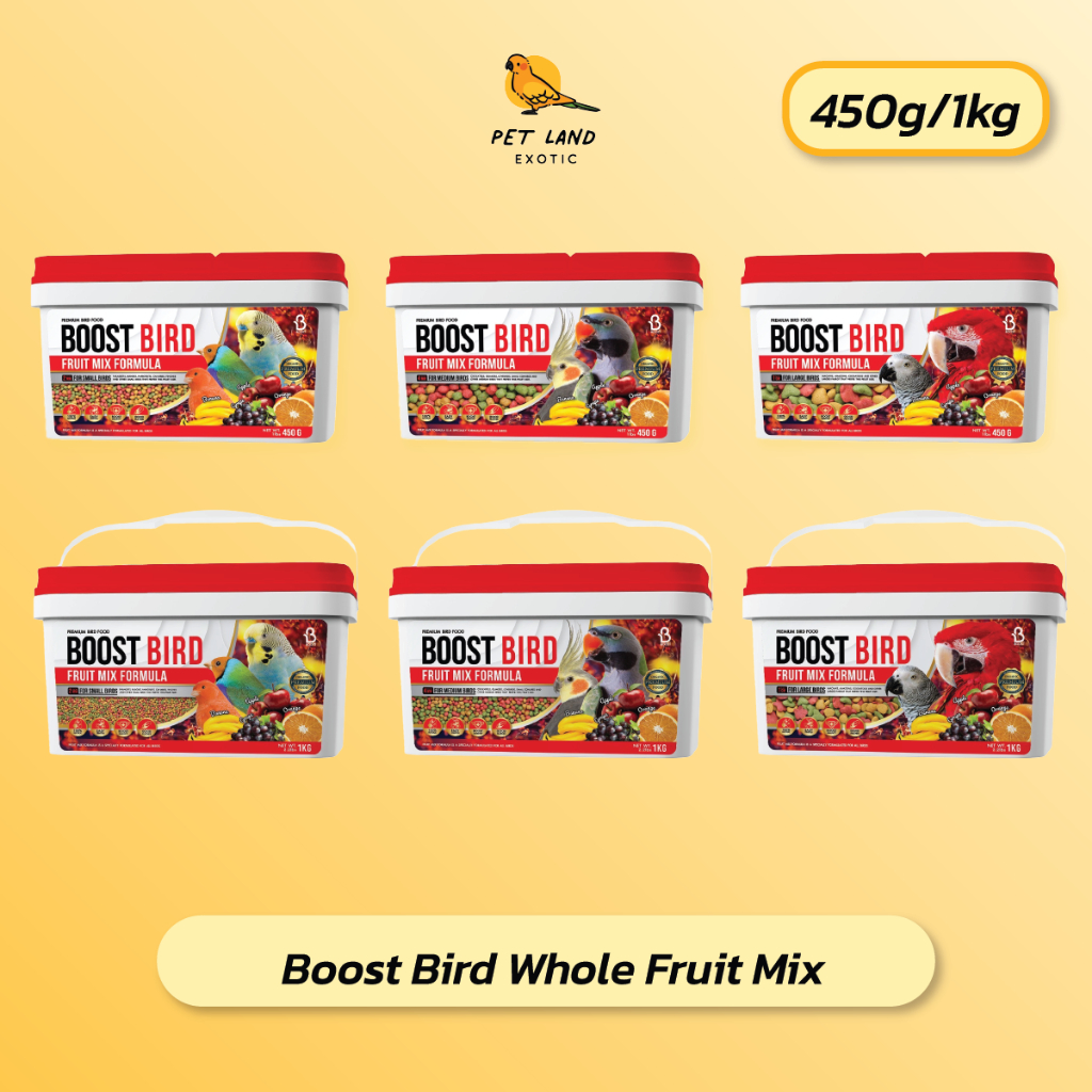 Boost Bird Fruit Mix Formula อาหารนกแก้วสูตรผลไม้รวม เพื่อนกแก้วและนกทุกประเภท