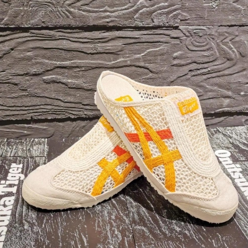 Onitsuka Tiger MEXICO 66 Sabot 1183A707-106 สีเขียว แดง รองเท้าลำลอง รองเท้าผ้าใบ