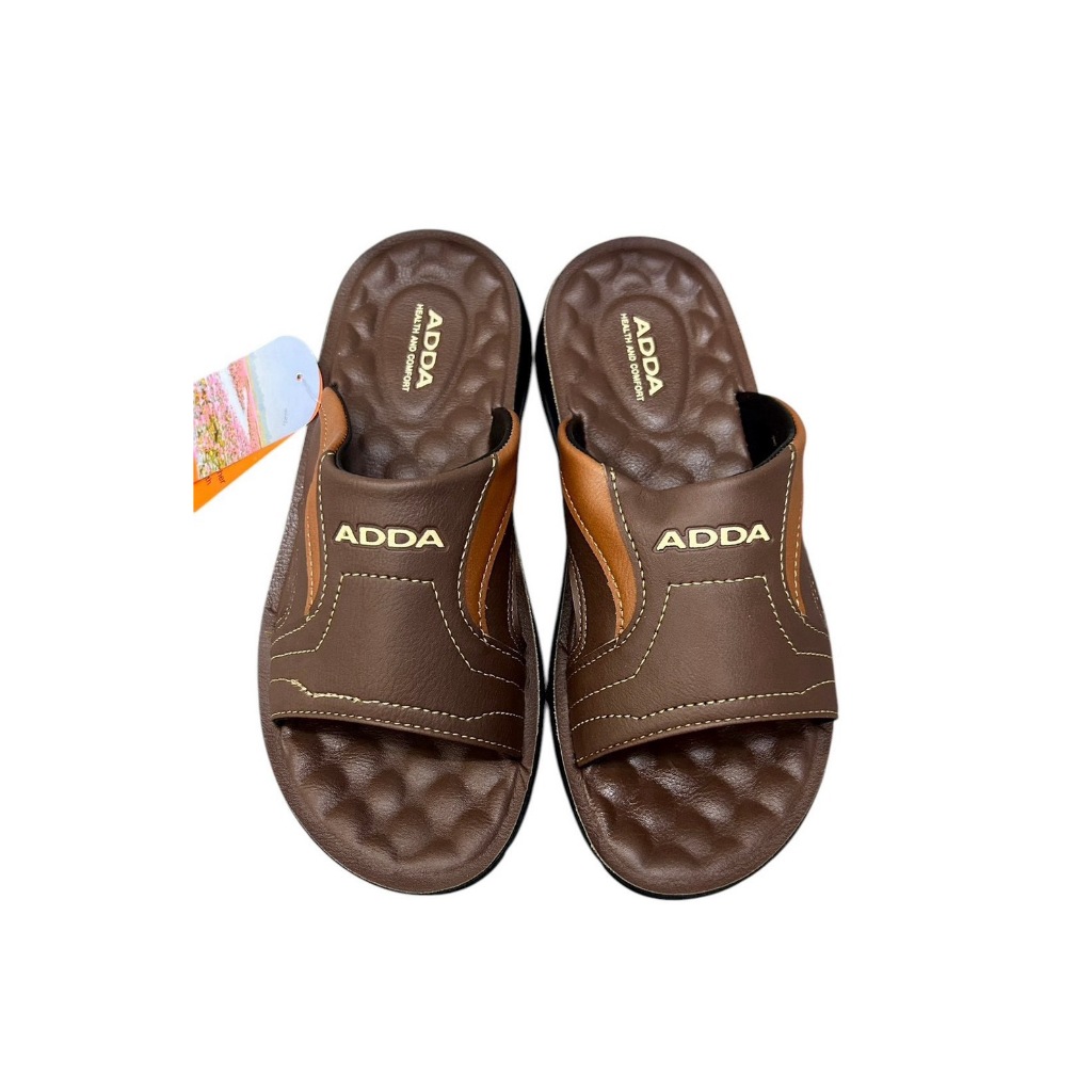 รองเท้าแตะ ADDA  พื้นอย่างดี พื้นสุขภาพ รุ่น 73802 Size 39-45  สี น้ำตาลอ่อน ดำ น้ำตาล (O28)