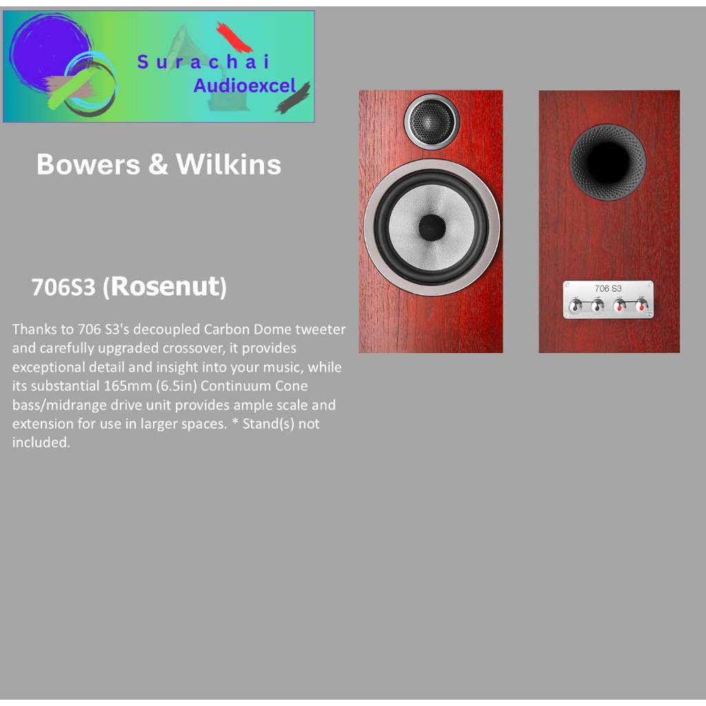 B&W : 706S3 (ROSENUT) Bookshelf Speakers