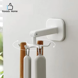 Goody Home ตะขอแขวนติดผนัง หัวตะขอหมุนได้ พร้อมสติ๊กเกอร์กาวติดผนัง