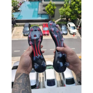 พื้นรองเท้าสตั๊ด พื้นรองเท้าฟุตบอล พื้นรองเท้าชั้นนอก แบบเกาะส้น F2 สีดำแดง