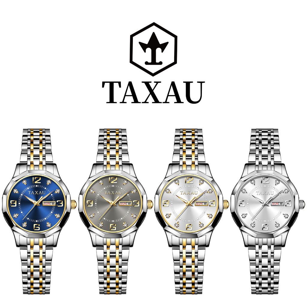 TAXAU นาฬิกาข้อมือผู้หญิง กันน้ํา 100% สายสแตนเลส เพชร เข้ากับทุกการแต่งกาย แฟชั่น นาฬิกาหญิง 8402