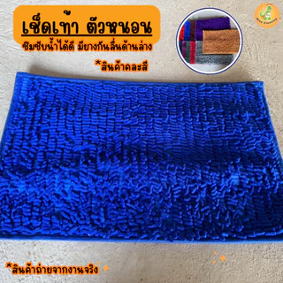 พรมเช็ดเท้า พรมเช็ดเท้าตัวหนอน อเนกประสงค์ คุณภาพดี ผ้าซับน้ำได้ดี มียางกันลื่น *คละสี