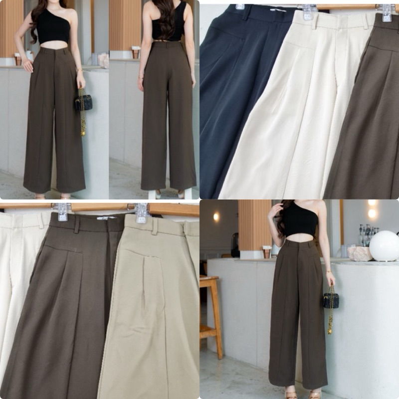 Lilly Pants. ทรงกระบอกใหญ่ ปลายขาทิ้งตัว