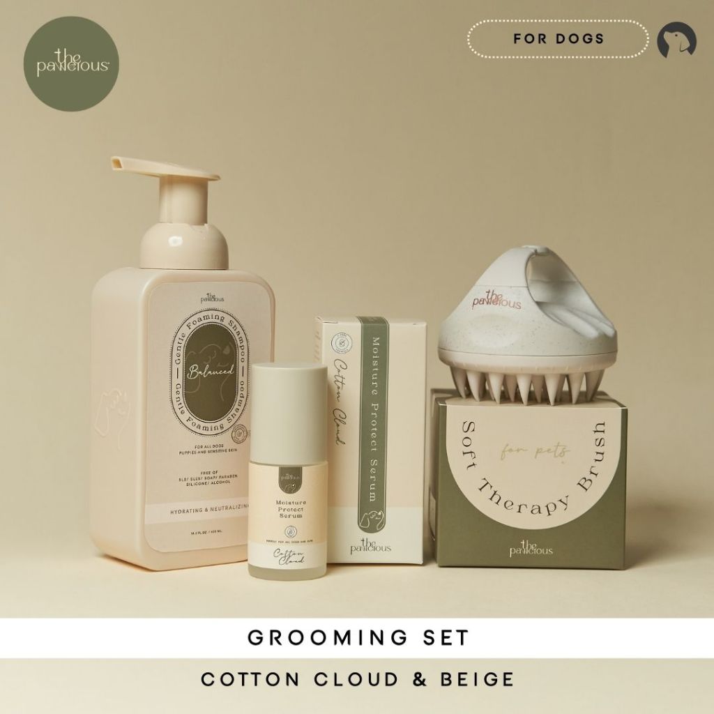 The Pawcious Grooming Set | เดอะ พอวเชียส แชมพูโฟม เซรั่มบำรุงขน แปรงซิลิโคน | หมา แมว